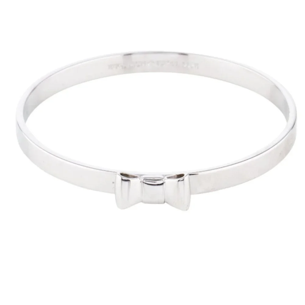 kate spade Take A Bow Silver bangle bracelet nwot - Picture 1 of 4